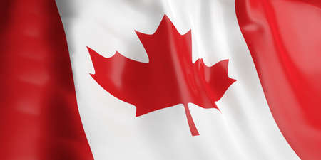 3d rendering Canada flag wavingの写真素材