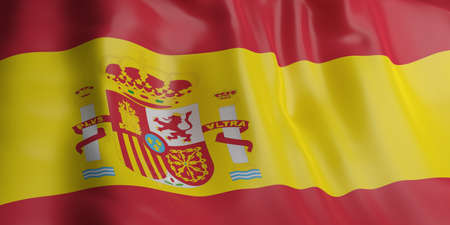 3d rendering Spain flag wavingの写真素材