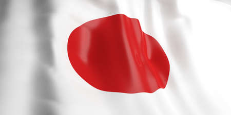 3d rendering Japan flag wavingの写真素材