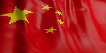 3d rendering China flag wavingの写真素材