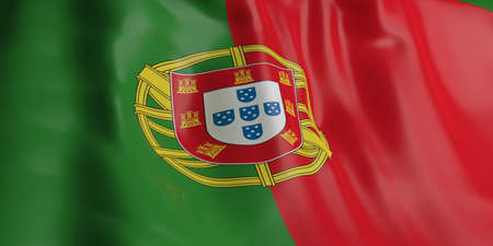 3d rendering Portugal flag wavingの写真素材