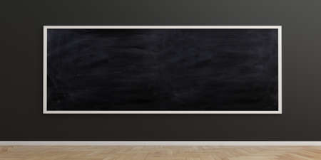 3d rendering blackboard with white frame on black backgroundの写真素材