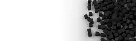 3d rendering black cubes on white backgroundの写真素材