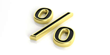 3d rendering golden sales symbol on white background