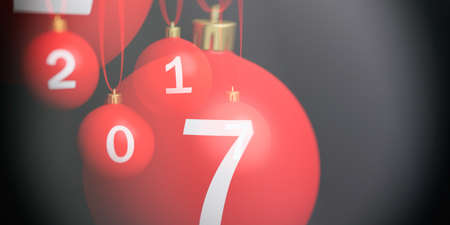 3d rendering abstract christmas balls new year 2017