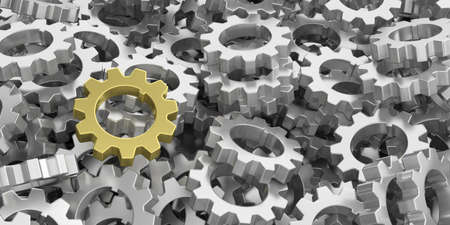 3d rendering silver gears background