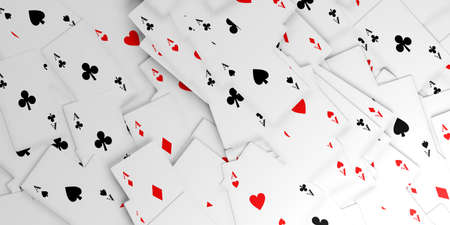 3d rendering aces cards backgroundの写真素材