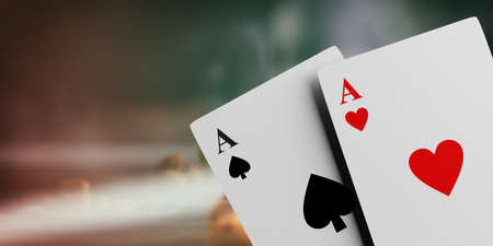 3d rendering red and black acesの写真素材