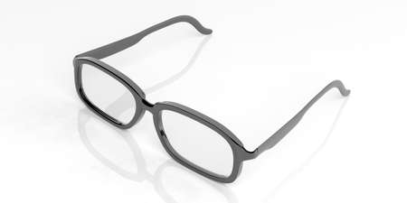 3d rendering pair of glasses on white backgroundの写真素材