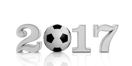 3d rendering soccer ball 2017 on white background