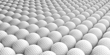 3d rendering golf balls full backgroundの写真素材