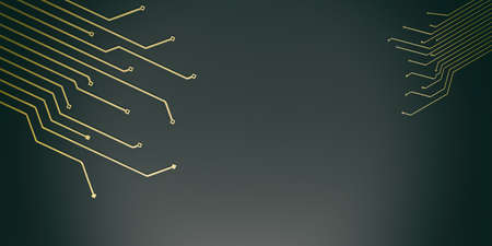 3d rendering electronic circuit on black backgroundの写真素材