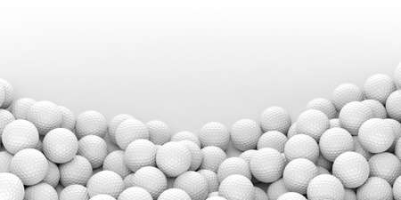 3d rendering golf balls background with copy spaceの写真素材