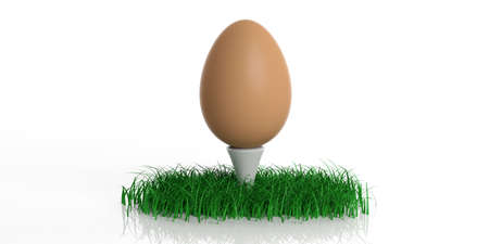 3d rendering egg isolated on white backgroundの写真素材