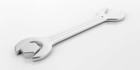 3d rendering spanner isolated on white backgroundの写真素材