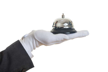 Butler service bell on white backgroundの写真素材