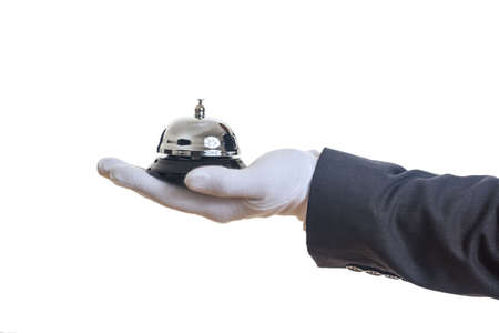 Butler service bell on white backgroundの写真素材