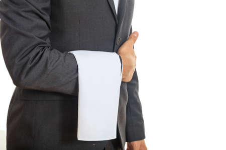 Waiter with bow tie standingの写真素材