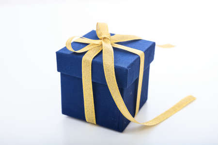 Blue gift box on white background