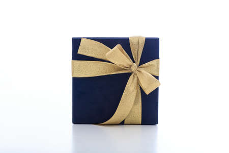 Blue gift box on white background