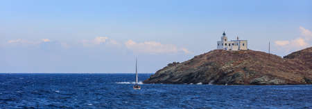 Lighthouse in Kea island Greeceの写真素材
