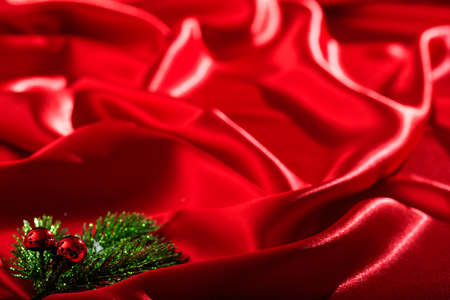 Red satin textile full backgroundの写真素材