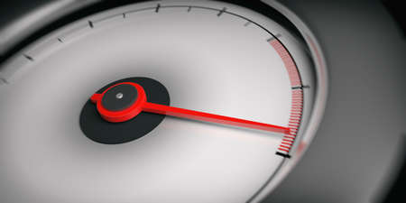 3d rendering white empty car speedometer close upの写真素材