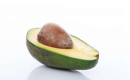 Avocado close up isolated on white backgroundの写真素材