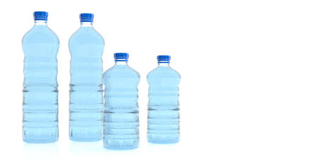Bottles of mineral water on white background. 3d illustrationの写真素材