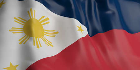 Waving Philippines flag as background. 3d illustrationの写真素材