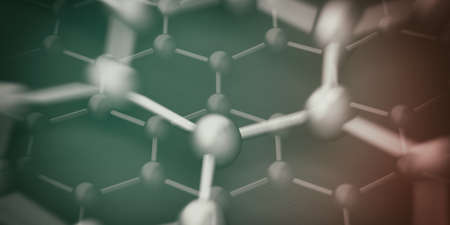Molecules connected on black background. 3d illustrationの写真素材