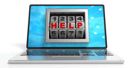 Combination numbers lock on a laptop's screen. 3d illustrationの写真素材
