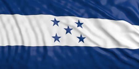 Waiving in the wind flag of Honduras. 3d illustrationの写真素材