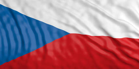 Waiving in the wind flag of Czech Republic. 3d illustrationの写真素材