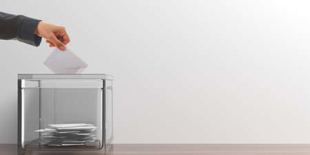 Ballot box on white background. 3d illustration
