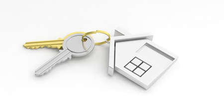 House keys isolated on white background. 3d illustrationの写真素材
