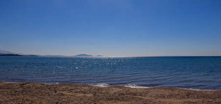 Greek coast of Aegean sea near Athens, Greeceの写真素材