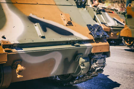 Tank detail from a military parade in Athens, Greeceの写真素材