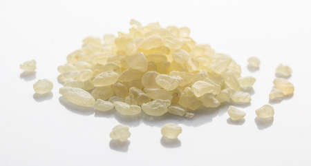 Chios mastic tears heap on white backgroundの写真素材