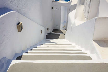 Santorini island, Greece - White houses and stairs