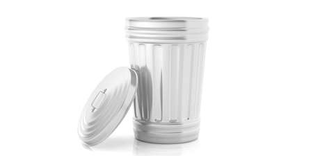 Trash bin isolated on white background. 3d illustrationの写真素材