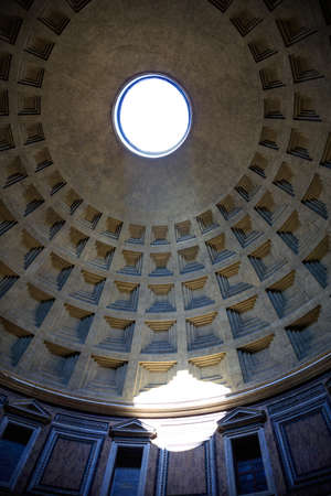 The Pantheon dome in Rome, Italy - interior viewのeditorial素材