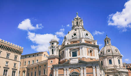 Rome, Italy -  Santa Maria di Loreto church on blue sky backgroundの写真素材