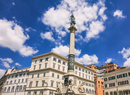 Rome, Italy - Column Immaculate Conception, Piazza di Spagnaの写真素材