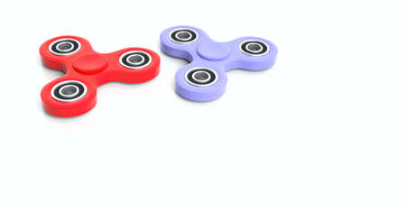 Toy for stress relief. Fidget spinners isolated on white background. 3d illustrationの写真素材