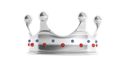Silver crown isolated on white background. 3d illustrationの写真素材
