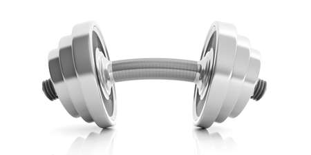 Bended dumbbell weights isolated on white background. 3d illustrationの写真素材