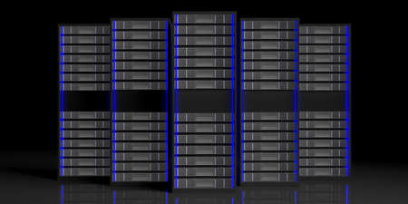 Computer server storage units isolated on white background. 3d illustrationの写真素材