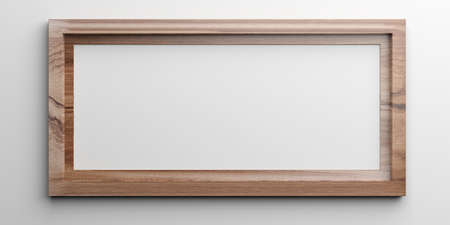 Wooden empty frame on white background. 3d illustration
