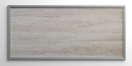 Wooden empty board on white background. 3d illustration
